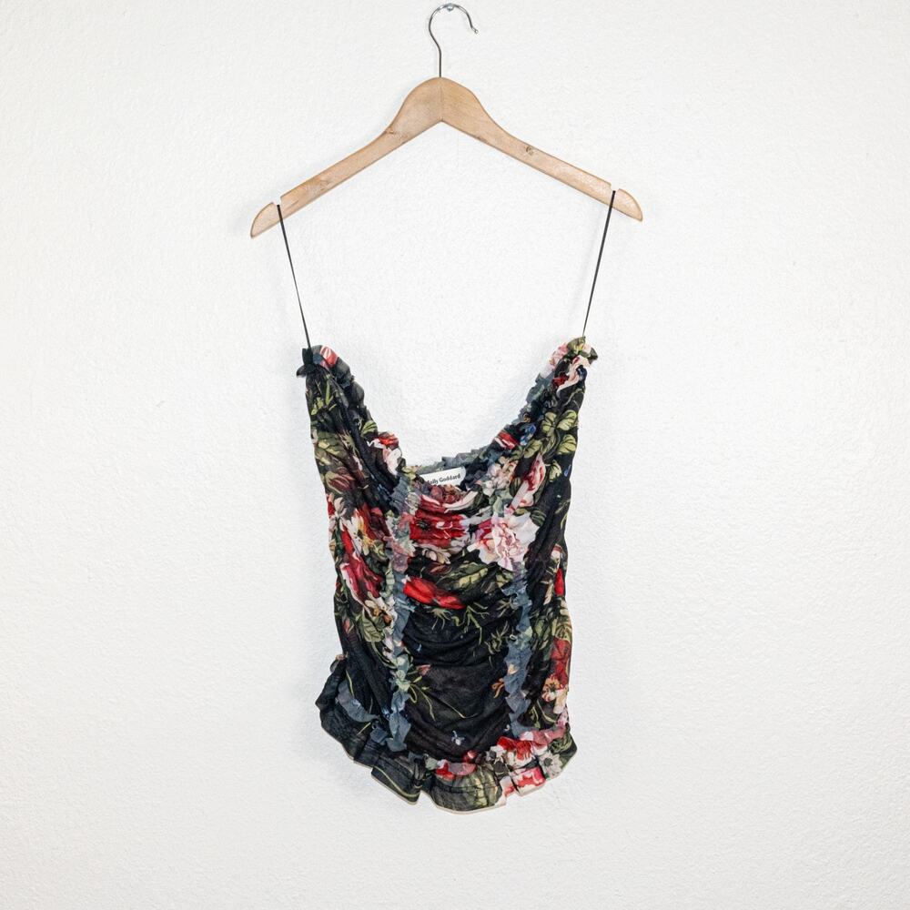 Molly Goddard $350 Printed Mesh Elasticated Tube Top size 10US 14UK - Picture 2 of 9